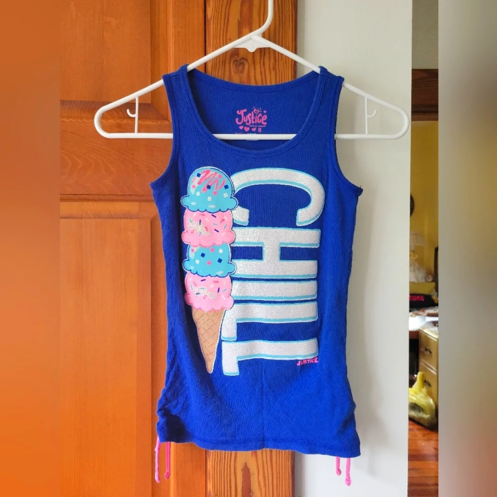 Justice Girls 8 ice cream cone tank top